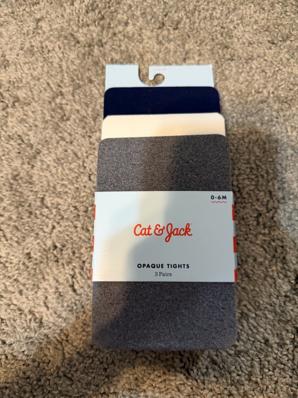 Cat & Jack Men's 3-Pack Opaque Tights - Navy, White, Gray